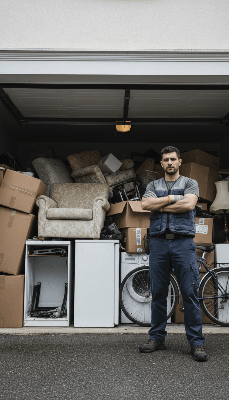 Typical garage cleanup project handled by 937 Junk Solutions